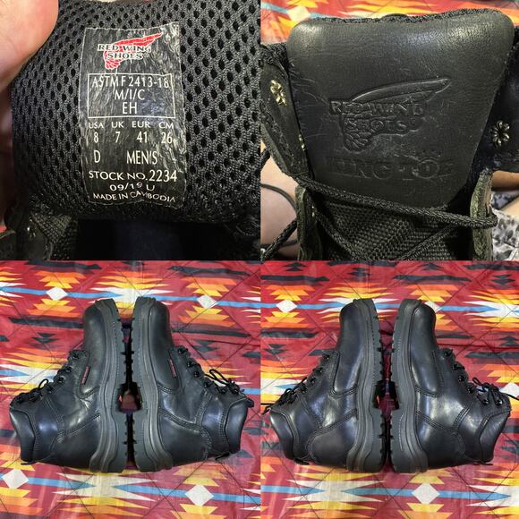 Red Wing 2234 Steel Toe Work Boots Black Leather Men’s Size 8 D ASTM F2413-18 main image 4